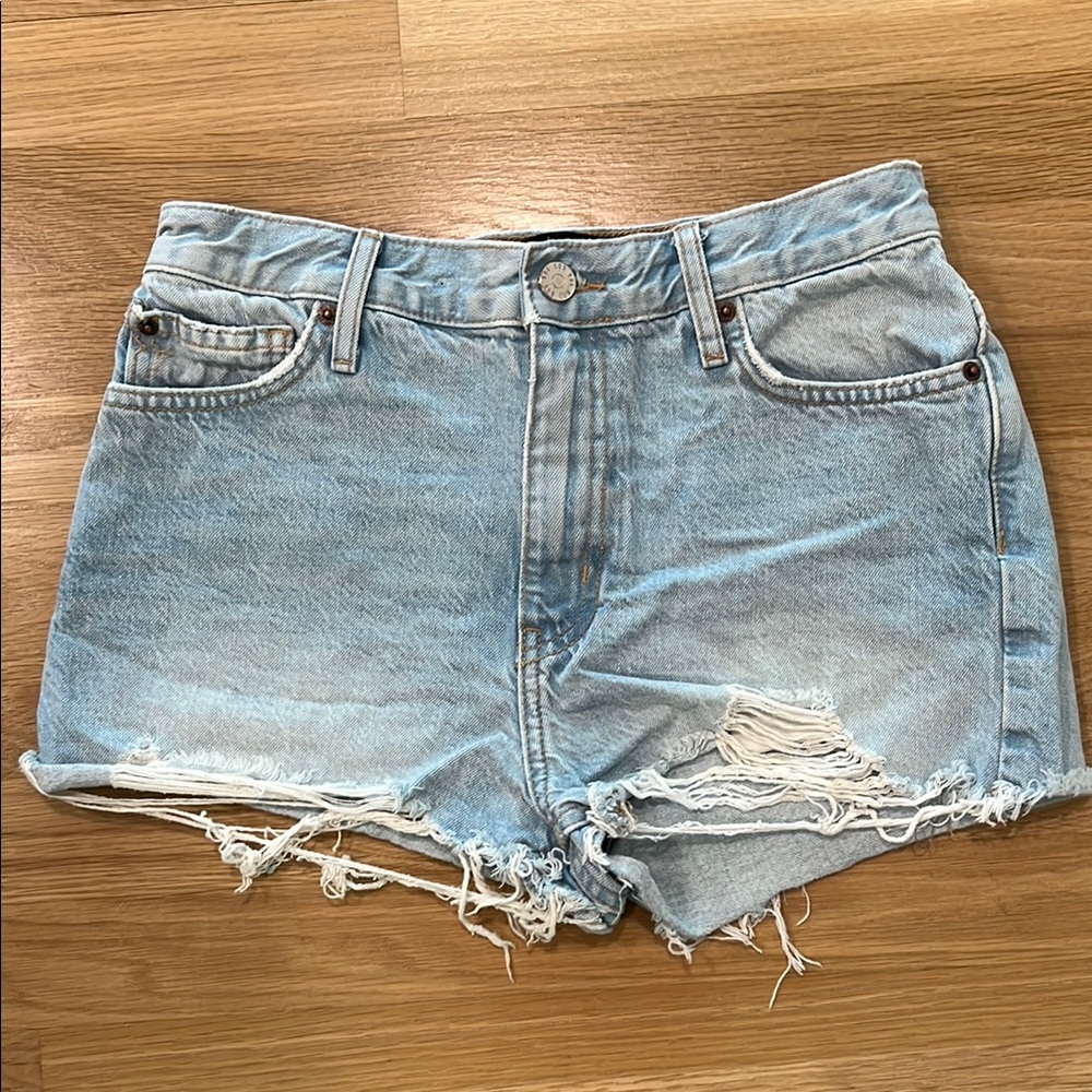 BDG Blue Jean Shorts Distressed Casual Style